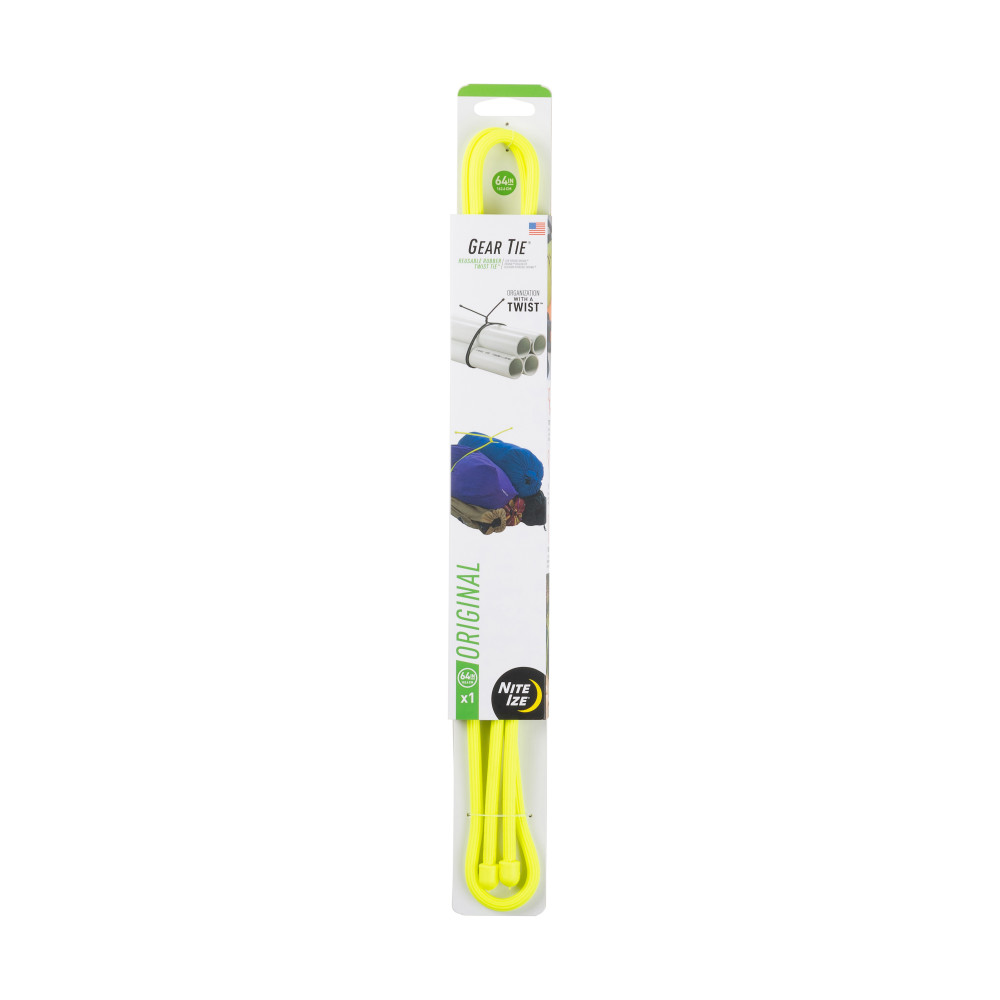 

Nite Ize Gear Tie Reusable Rubber Twist Tie 64" Neon Yellow