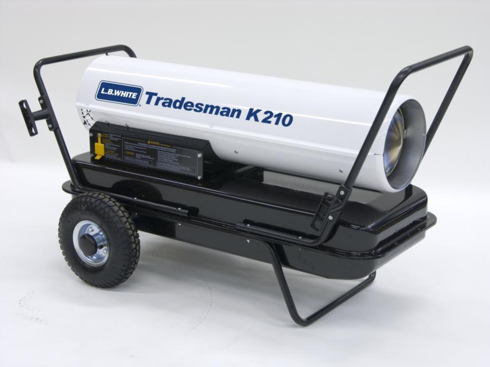 

LB White Tradesman Forced Air Open Flame Multi fuel 210K BTU heater