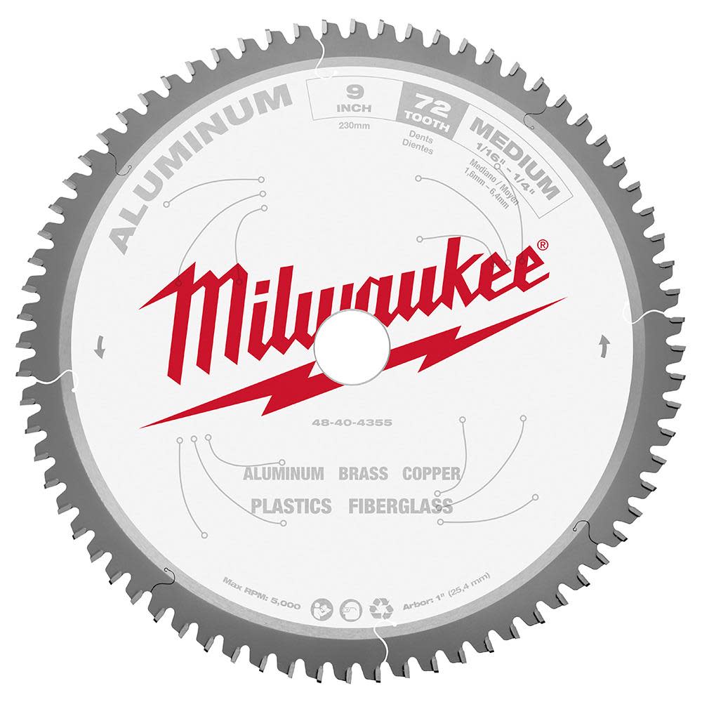 Milwaukee 9 in. Aluminum Cutting Circular Saw Blade