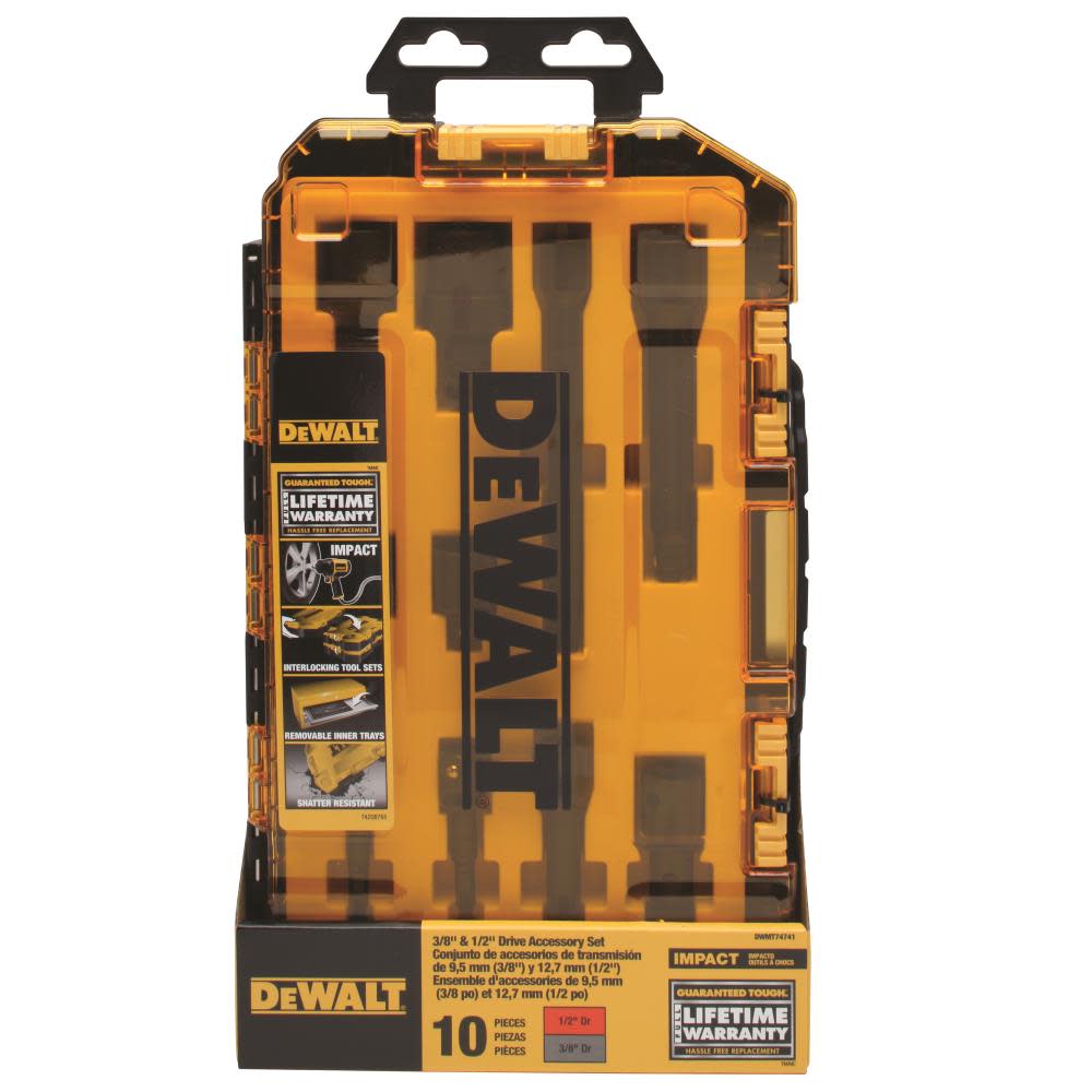 

DEWALT Tough Box 10 pc. 3/8 and 1/2 Drive Accessory Set