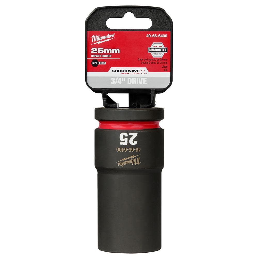 

Milwaukee SHOCKWAVE Impact Duty Socket 3/4" Drive 25MM Deep 6 Point