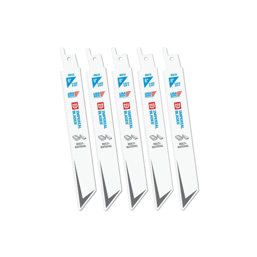 

Imperial Blades Standard 6" 10 TPI Multi-Material Reciprocating Blade 5PC