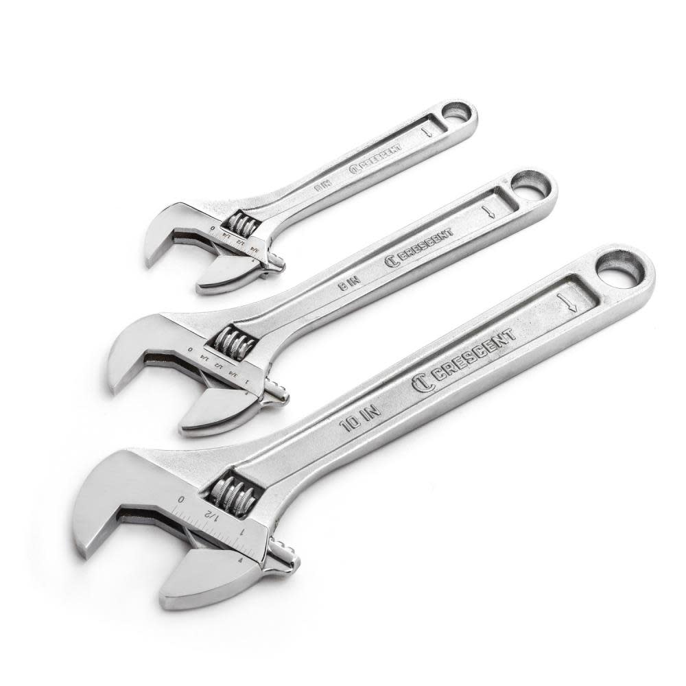 

3 pc. Adjustable Wrench Set 6, 8 In. & 10 In."