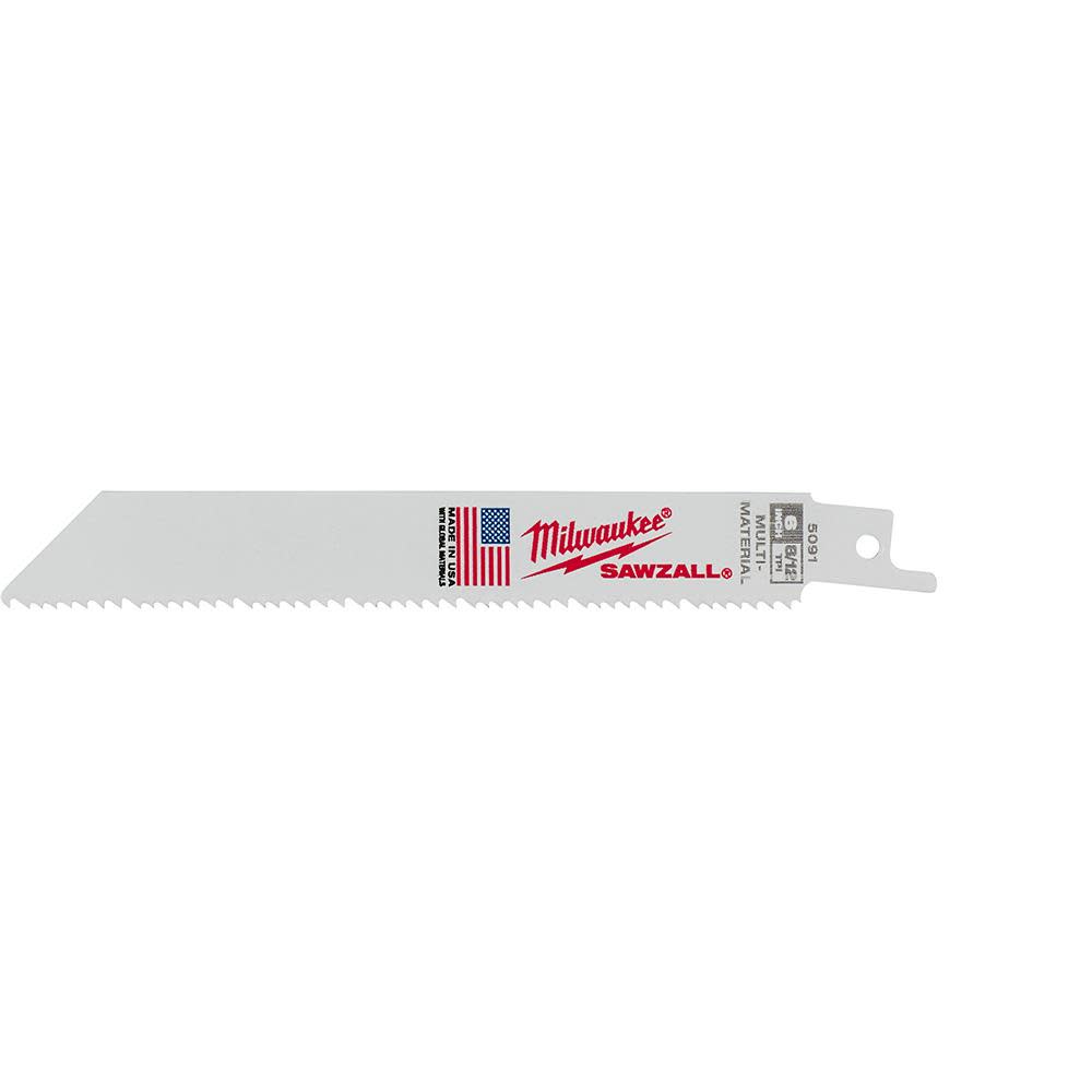 Milwaukee 6inch x 3/4inch x .050inch 8/12T Bi-Metal Recip Saw Blade