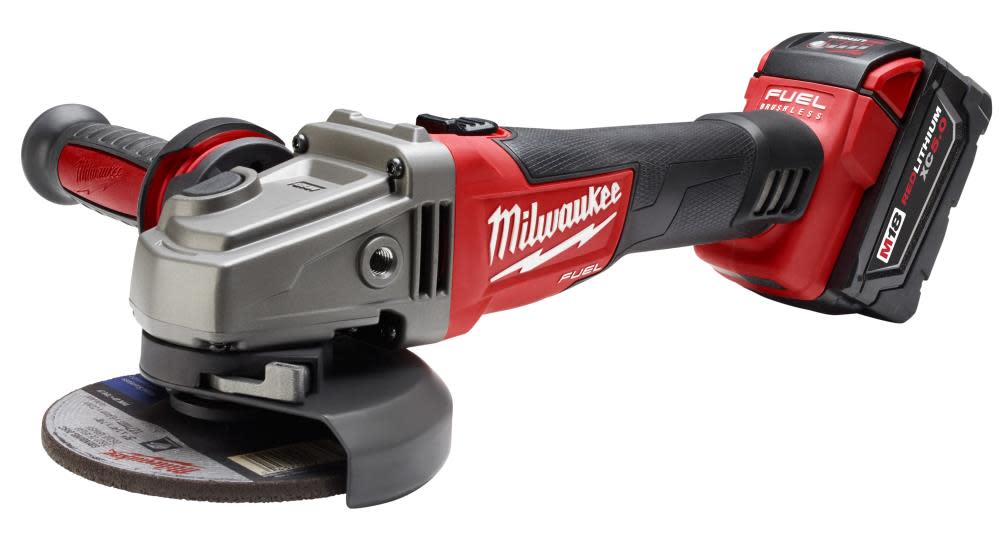 

Milwaukee M18 FUEL 4-1/2 In. / 5 In. Grinder Slide Switch Lock-On 1 Battery