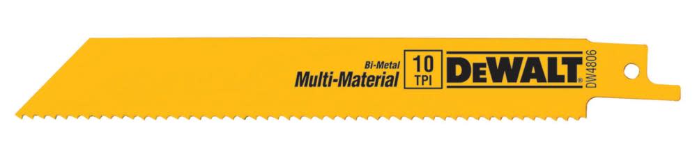 

DEWALT 6 In. 10 TPI STGT Reciprocating Saw Blade