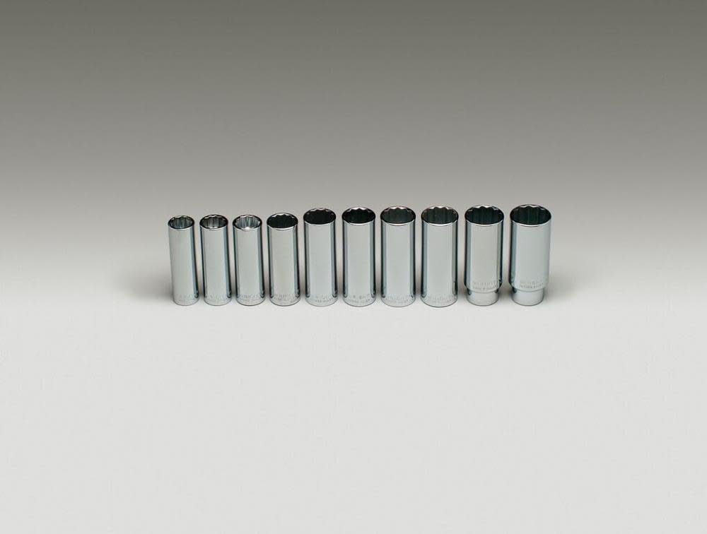 

Wright Tool 1/2 In. Dr. 10 pc. 12 Pt. Deep Metric Socket Set