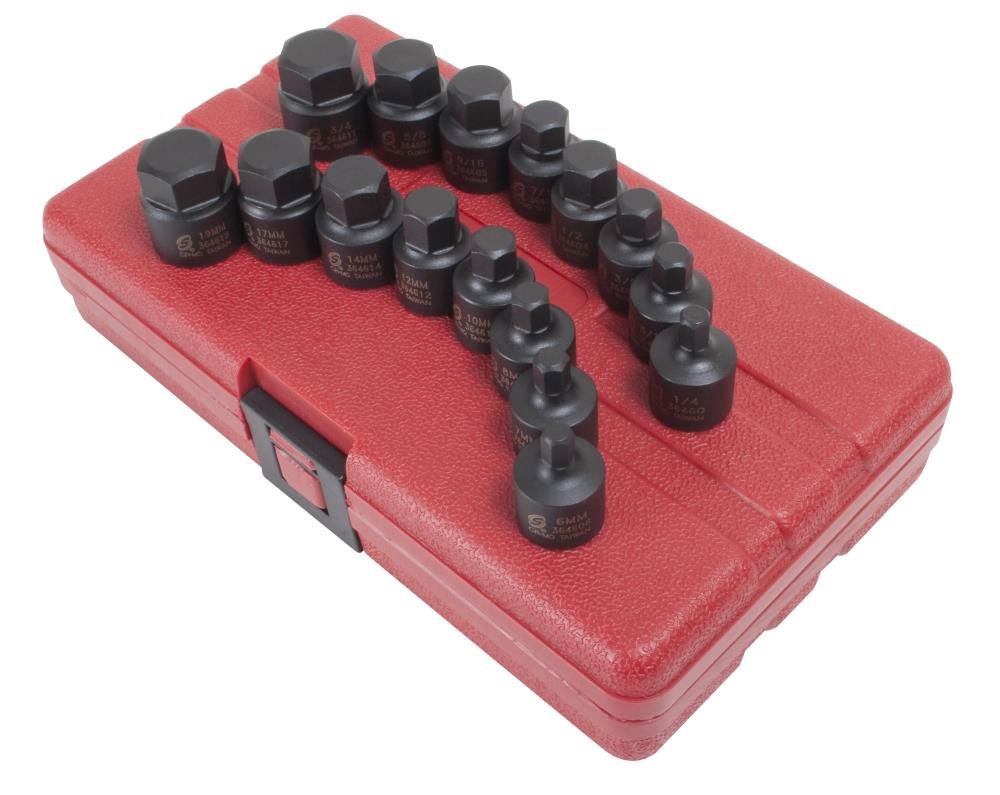 Sunex 16 pc. 3/8 In. Drive Stubby Impact Hex Driver Set 3646 - Acme Tools