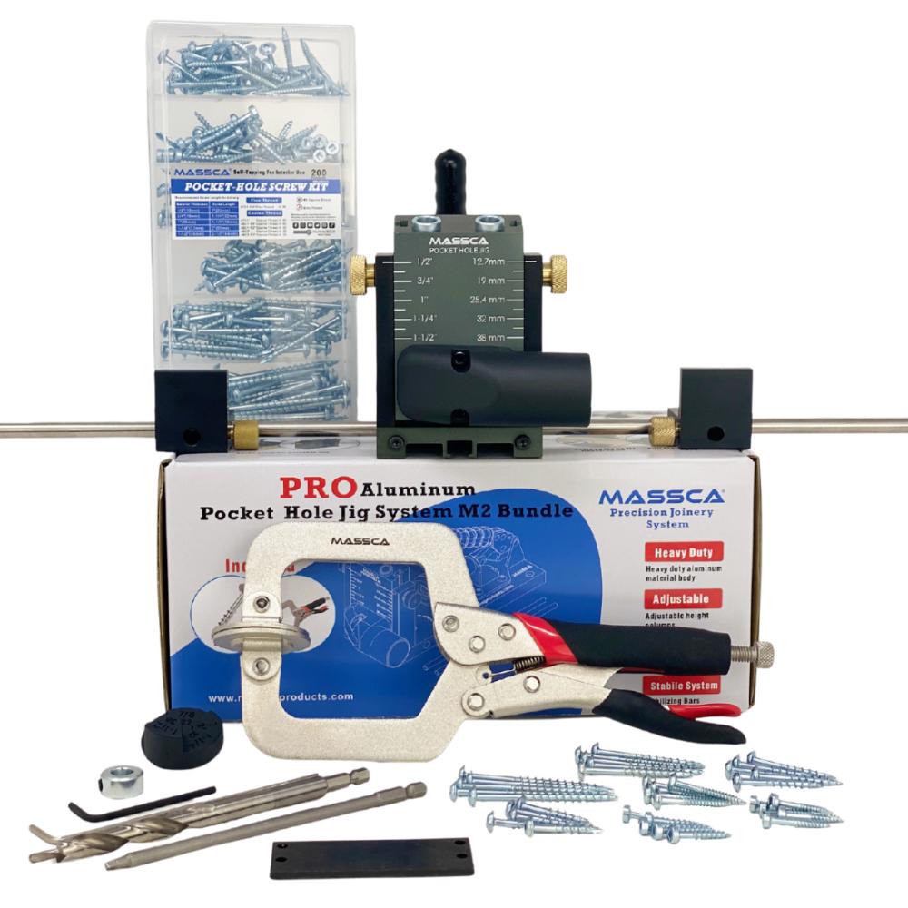 Massca M2 Pro Aluminum Pocket Hole Jig System Bundle X002PJ0NSJ