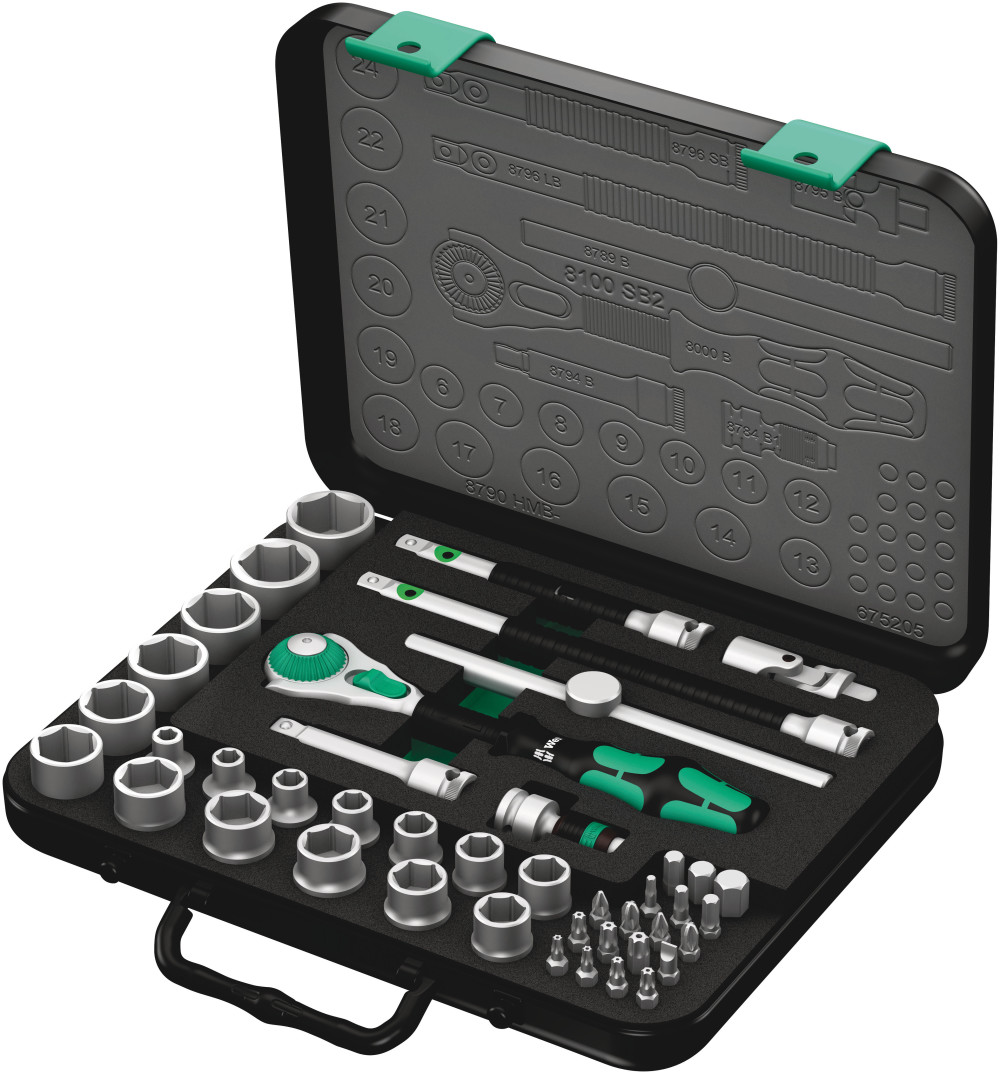 

Wera Tools 43pc 3/8" Drive 8100 SB 2 Zyklop Speed Ratchet Set