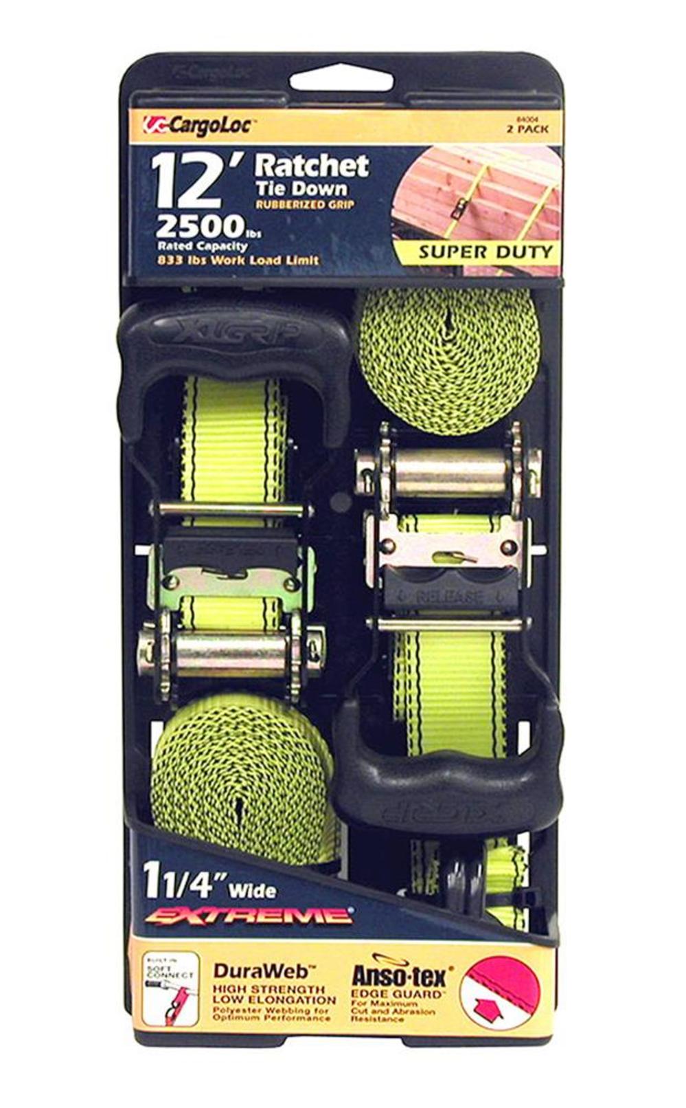 

Allied International Cargoloc 2 pc 1-1/4 In. x 12 Ft. Ratchet Tie Downs with J-Hooks