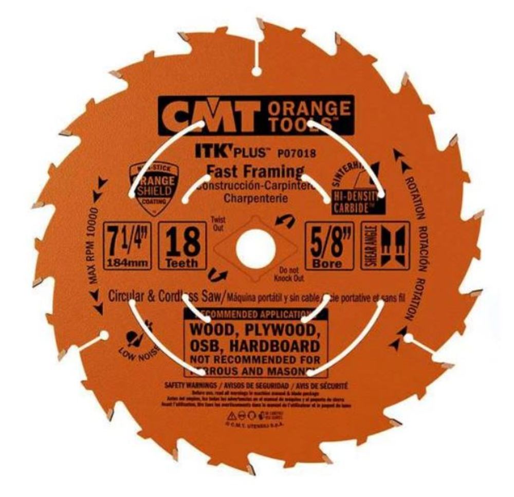 

CMT ITK Plus Saw Blade for Fast Framing 7 1/4 x 18 Teeth 1 Blade