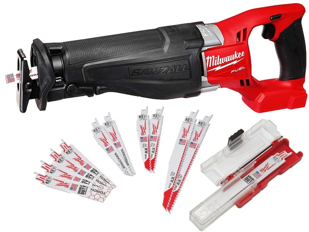 View Milwaukee M18 FUEL SAWZALL Reciprocating Saw (Bare Tool) & 12-Piece SAWZALL Blade Set Bundle