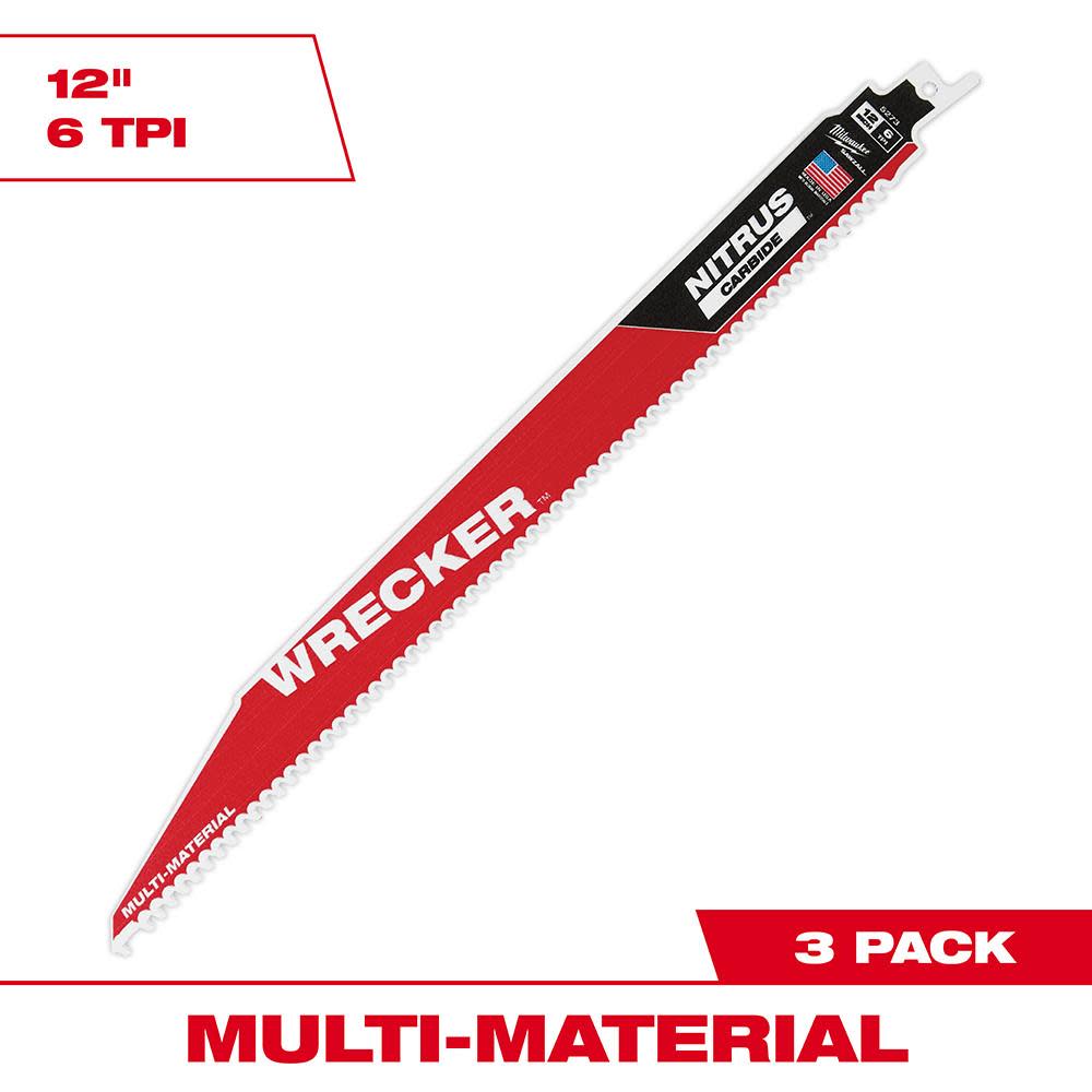 

Milwaukee 12" WRECKER with NITRUS CARBIDE 3Pk