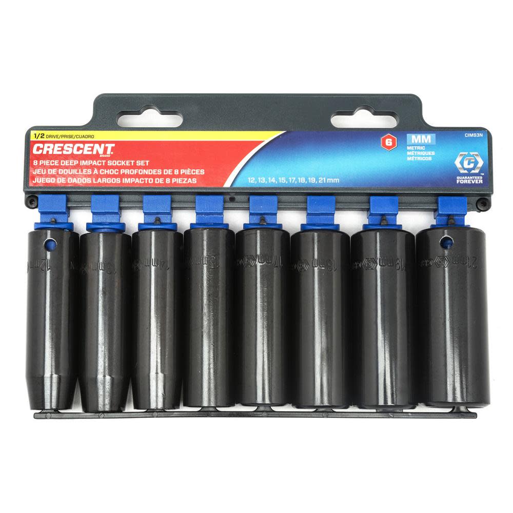 

Crescent 8 pc 1/2 Drive 6 Point Deep Impact Metric Socket Set"
