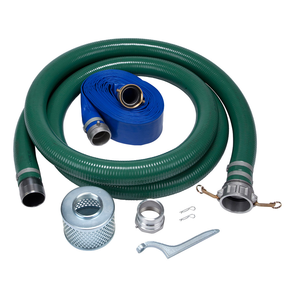 

Red Lion 3HKM - 3" Hose Kit 20' Suction 50' Discharge Aluminum Adapter Stainless Steel Strainer