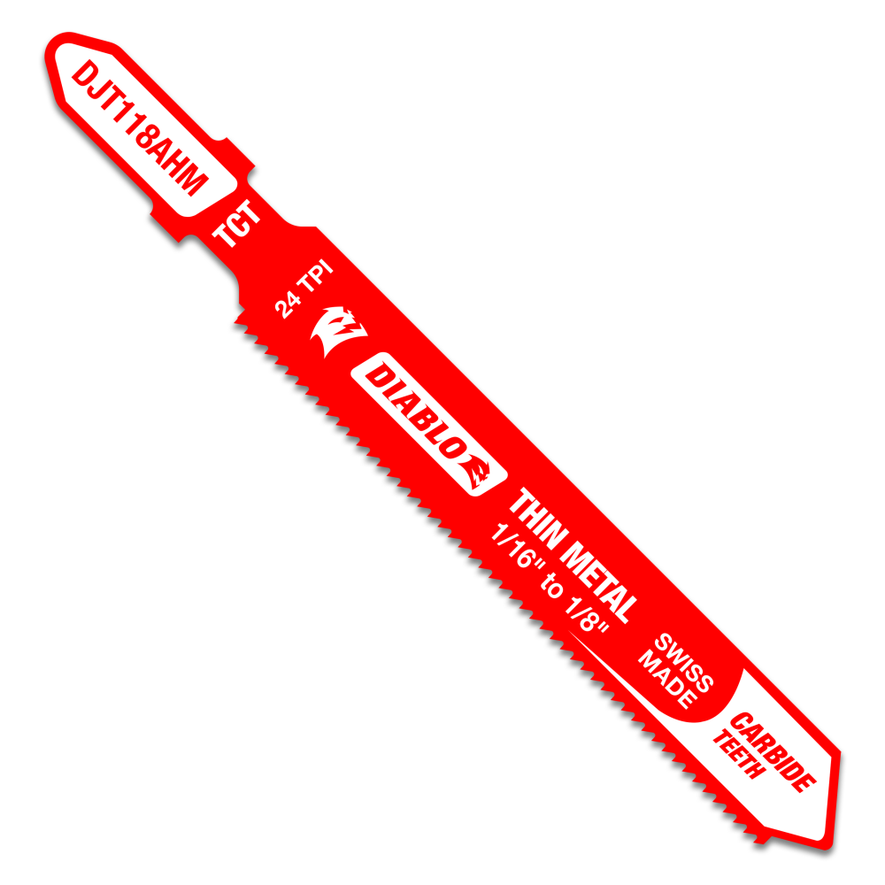 

Diablo Tools 3-1/4" 24 TPI Carbide T-Shank Jig Saw Blade for Thin Metal