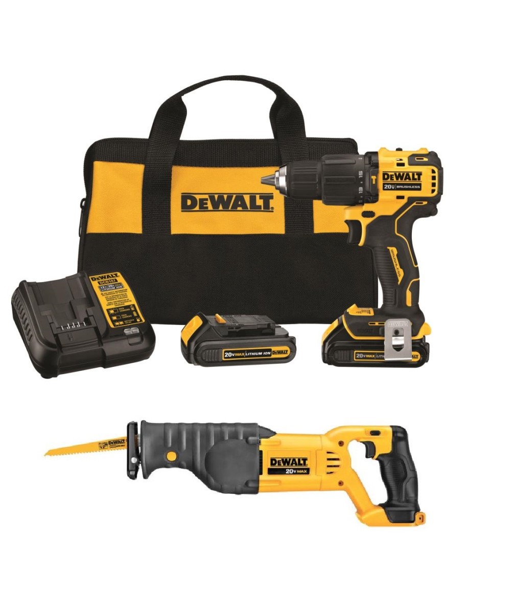 

DEWALT ATOMIC 20V MAX 1/2" Hammer Drill/Driver & Reciprocating Saw Kit Bundle