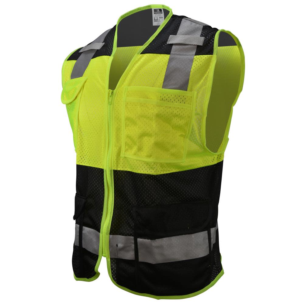 

Radians Safety Vest Custom Color Blocking Type O Class 1 Black Large
