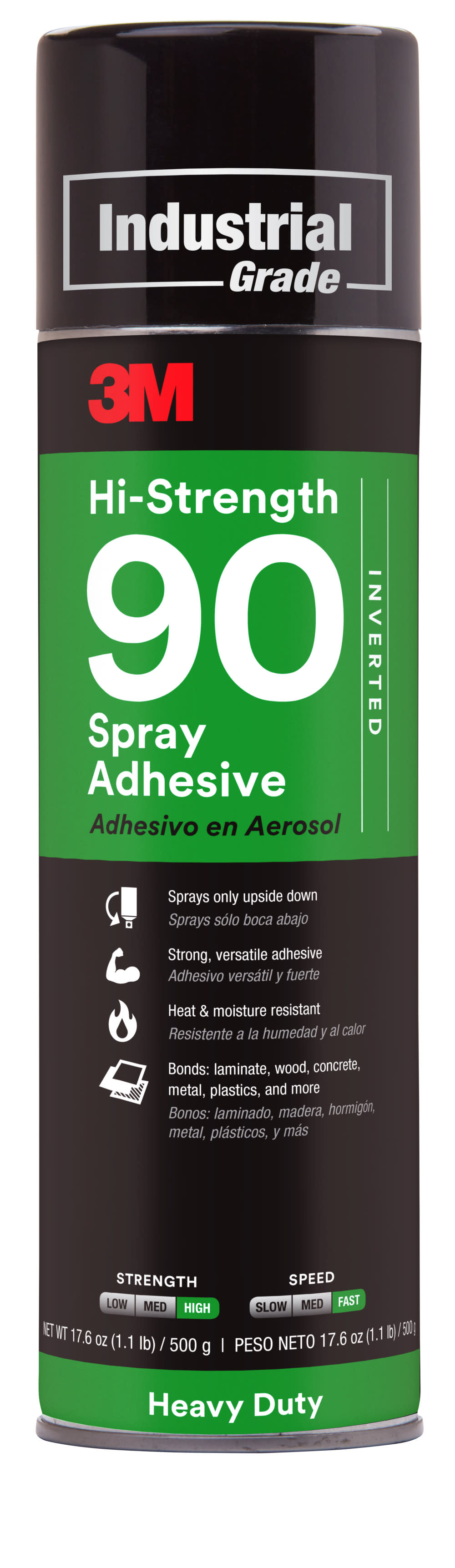 3M Hi-Strength Spray Adhesive 90 Inverted Clear 17.6 fl oz Can