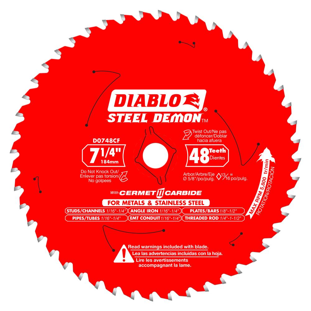 

Diablo Tools 7-1/4" x 48 Tooth Cermet Metal & Stainless Steel Saw Blade