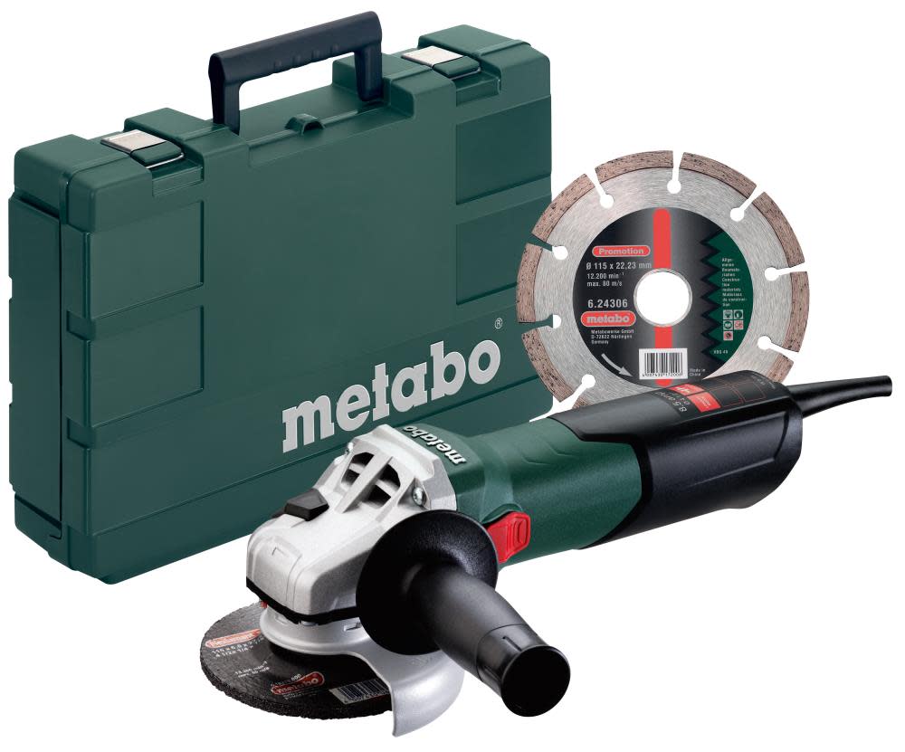 4-1/2 Inch 10,500 RPM 8.5 AMP Angle Grinder Metabo 600354420 W 9-115 