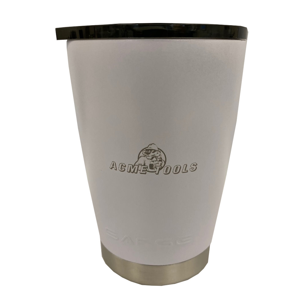 

ACME TOOLS 12 oz Lowball Stainless Steel tumbler with Logo White