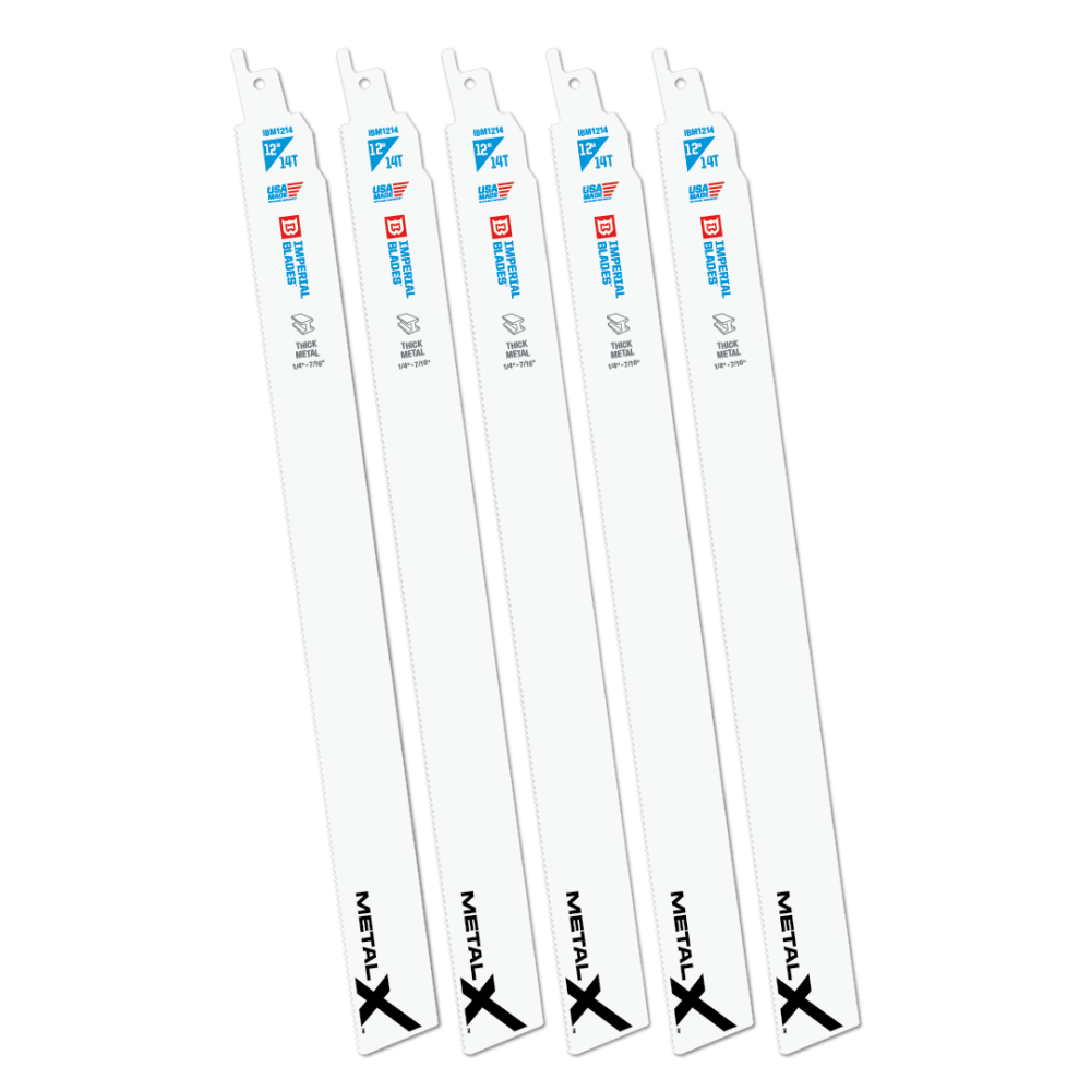 

Imperial Blades Extreme Metal 12" 14 TPI Thick Metal Reciprocating Blade 5PC
