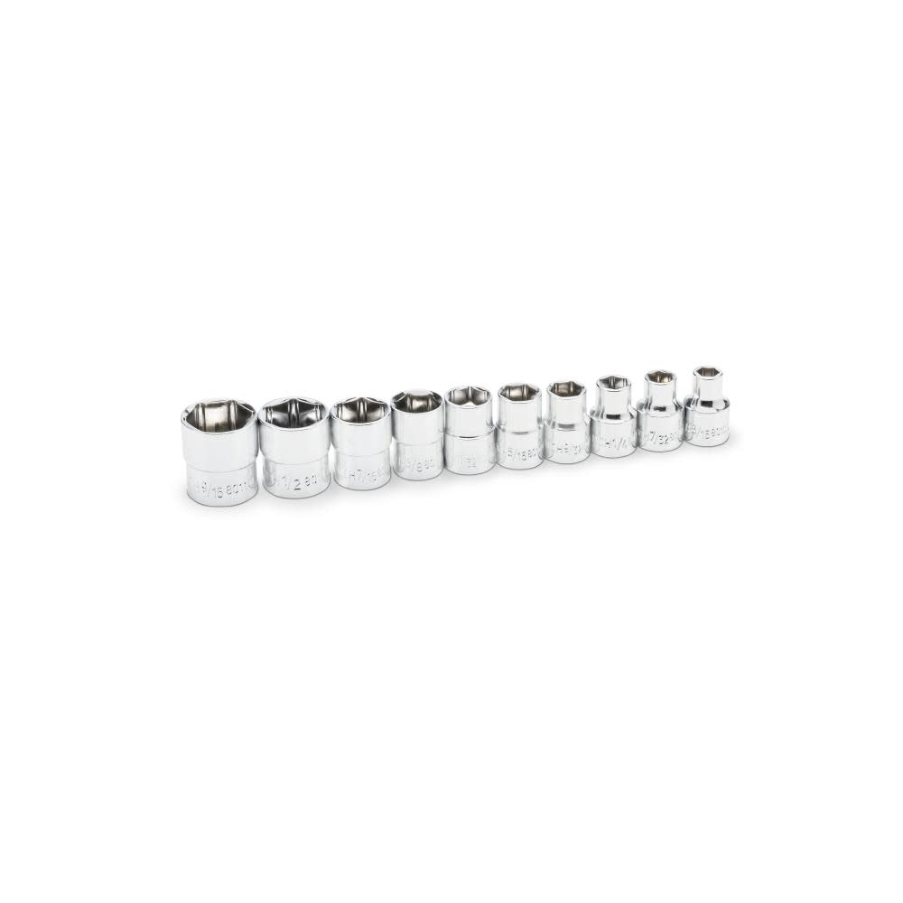 

GEARWRENCH 1/4" Drive 6 Point SAE Stubby Length Socket Set 10pc