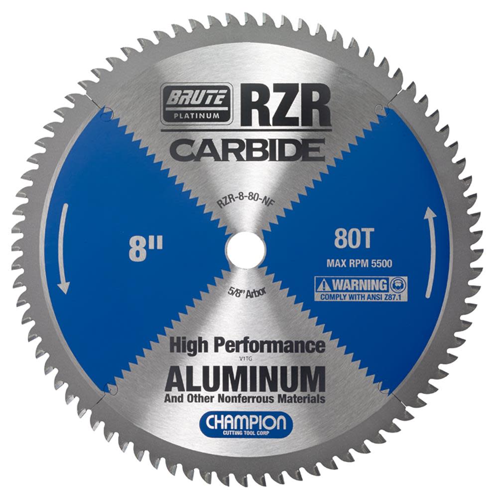 

Champion Cutting Tool Brute Carbide Tipped Circular Saw Blade 8" (aluminum/non-ferrous cutting)