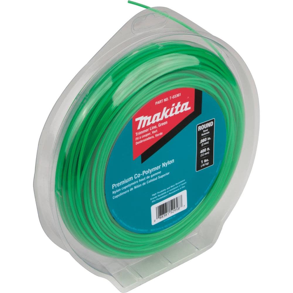 400? 1 lbs Makita T-03361 Round Trimmer Line 0.080 Green