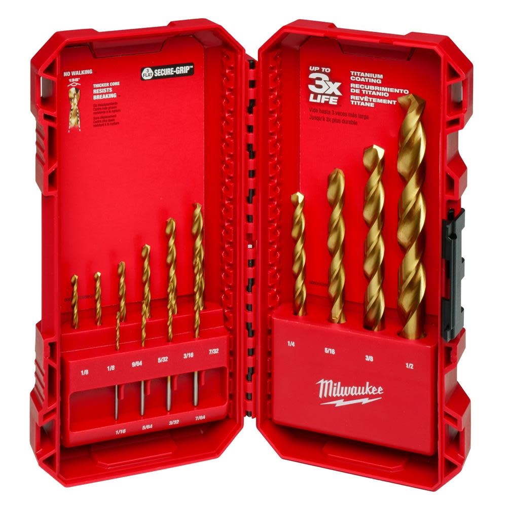 Milwaukee 14-Piece Thunderbolt Titanium Coated Drill Bits