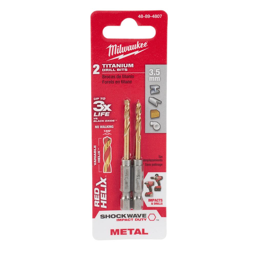 

Milwaukee 3.5mm Metric Titanium SHOCKWAVE Red Helix Bit