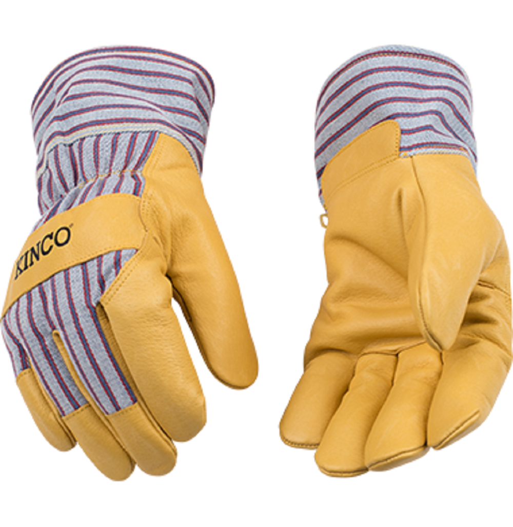 

Kinco 1927 Lined Premium Grain Pigskin Palm Gloves with Safety Cuff Large