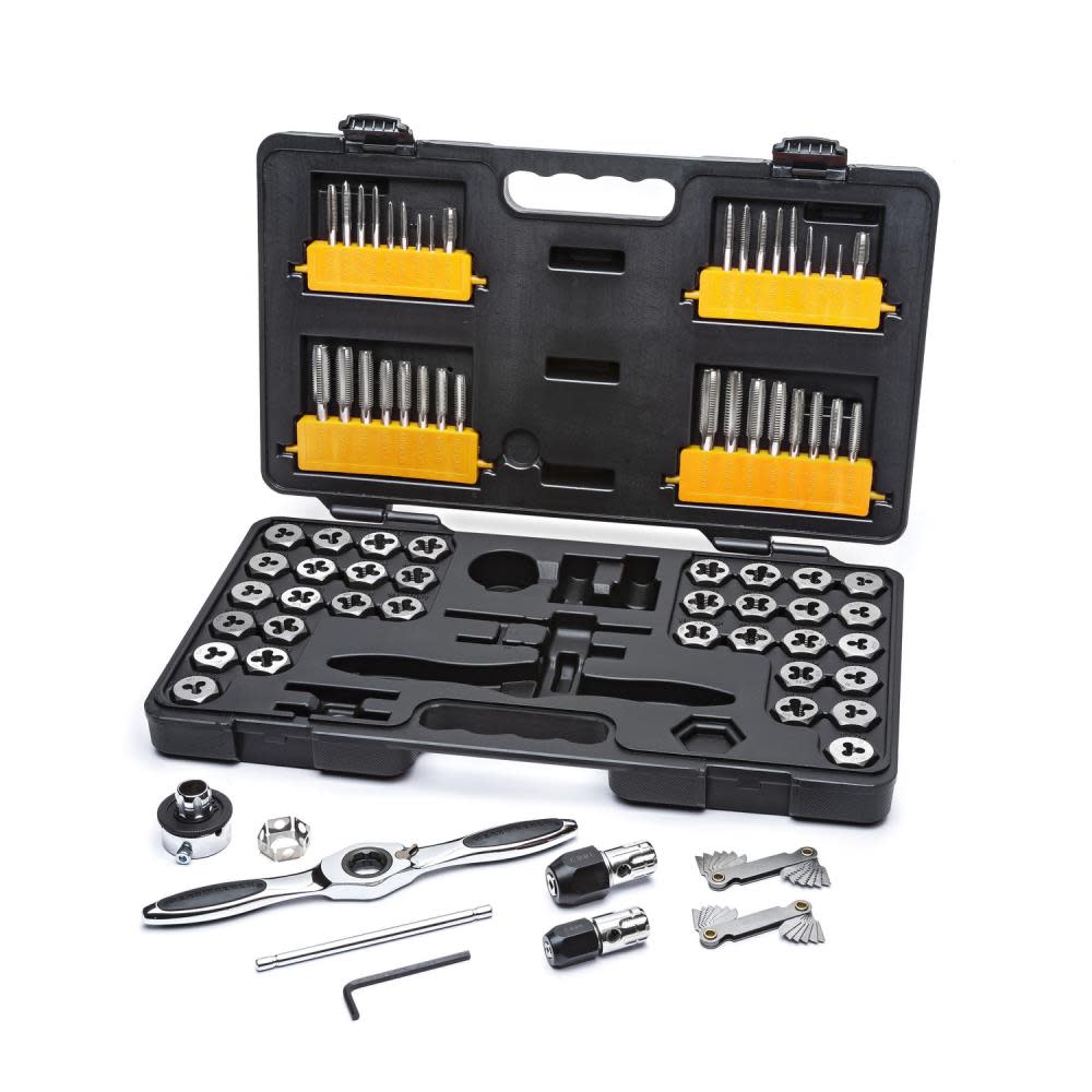 77 Piece Ratcheting Tap and Die Set SAE/Metric