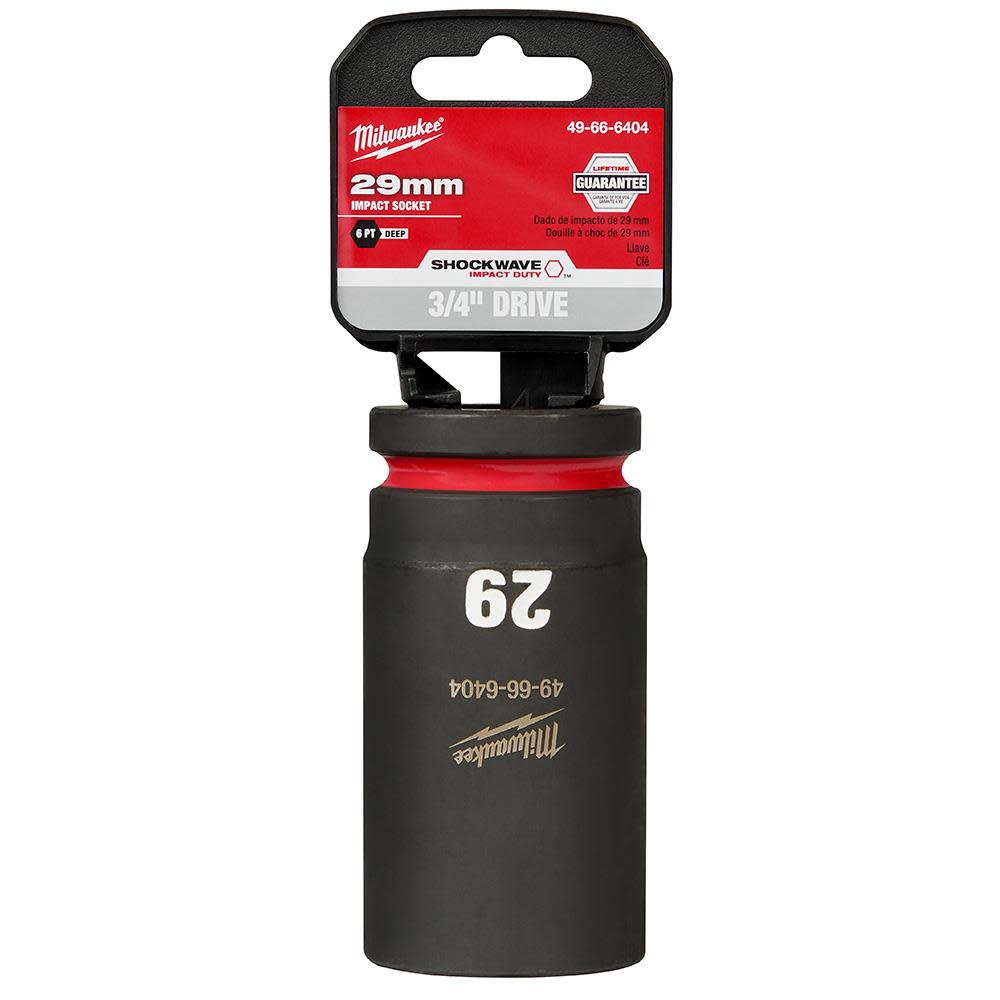 

Milwaukee SHOCKWAVE Impact Duty Socket 3/4" Drive 29MM Deep 6 Point