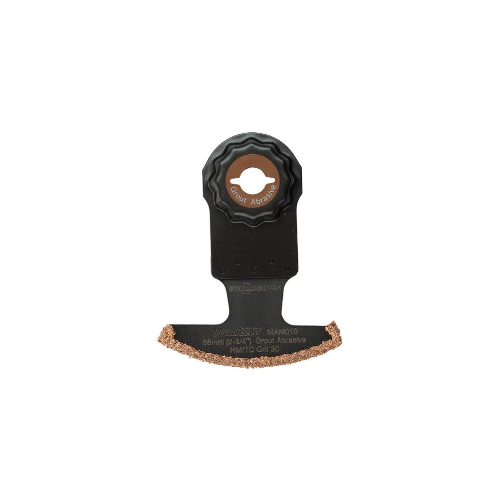 

Makita StarlockMax Oscillating Multi Tool 2 3/4" Hard Metal with Tungsten Carbide 30 Grit Grout and Abrasive Segmented Saw Blade