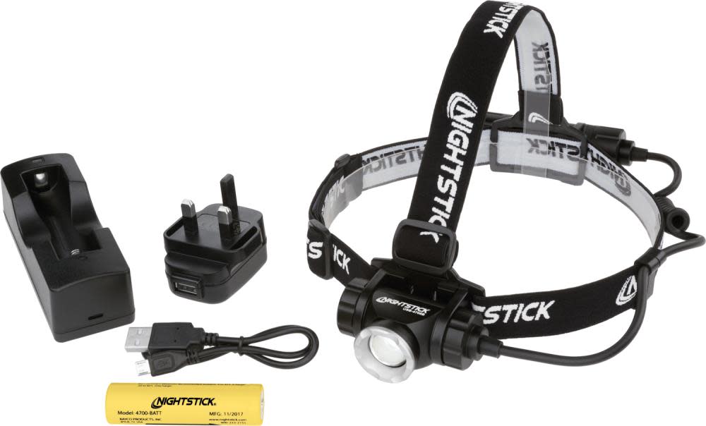 Nightstick Adjustable Beam Headlamp Rechargeable
