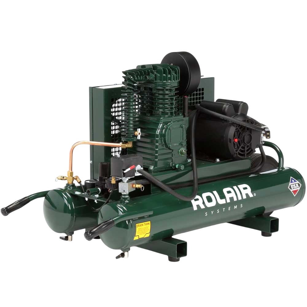 Rolair 9 Gallon Twin Tank Compressor 5715K17-0017 - Acme Tools