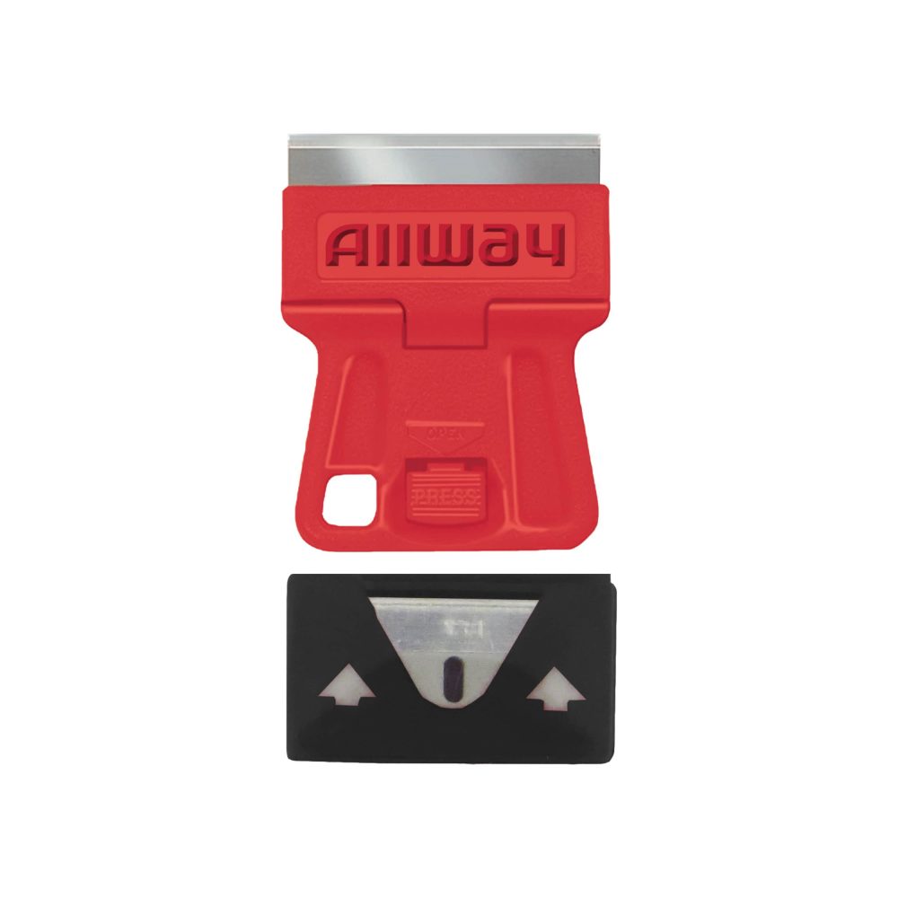 Allway Tools Mini Glass Scraper with Extra Steel Razor Blade GSM5