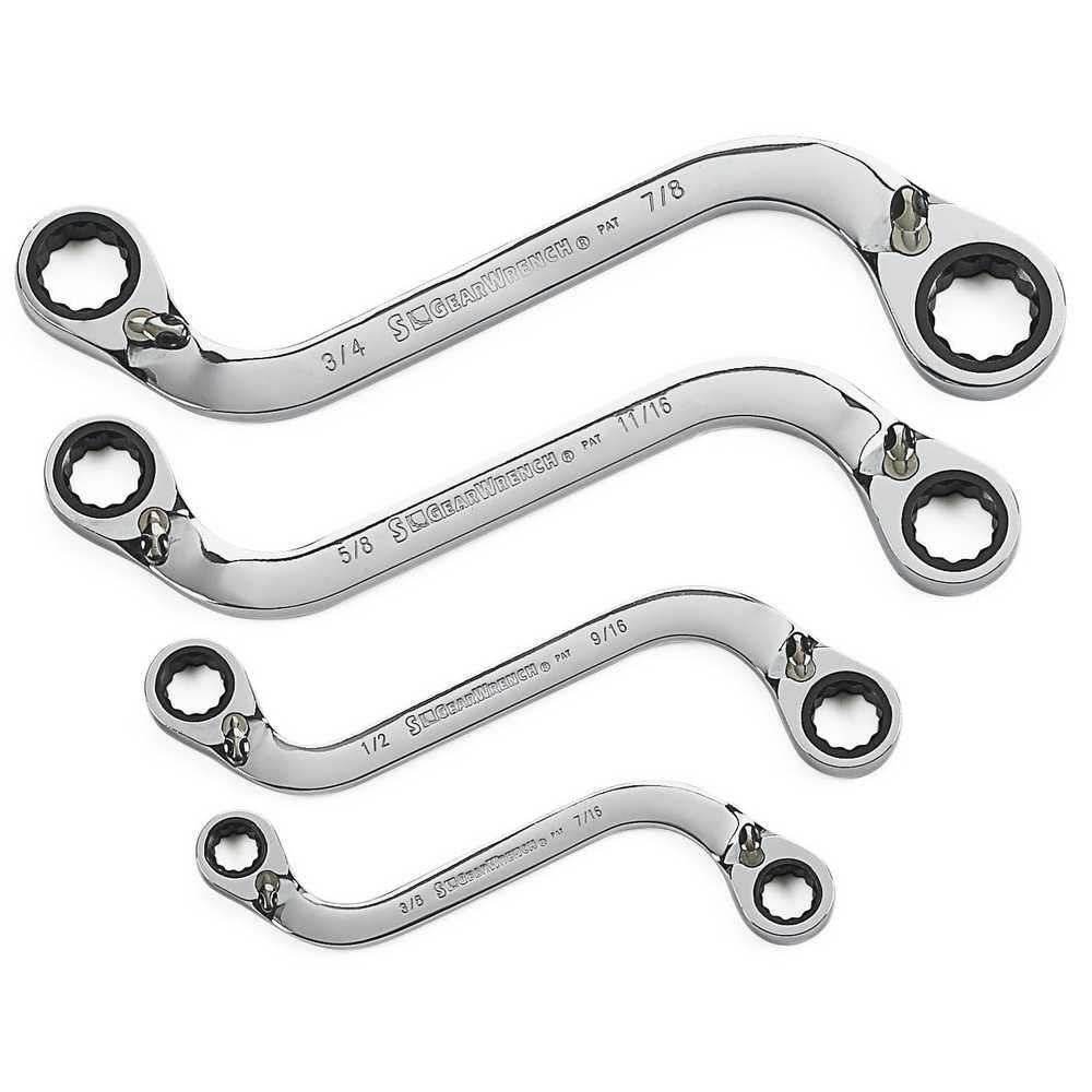 

GEARWRENCH 4 pc SAE S-Shape Reversible Double Box Ratcheting Wrench Set