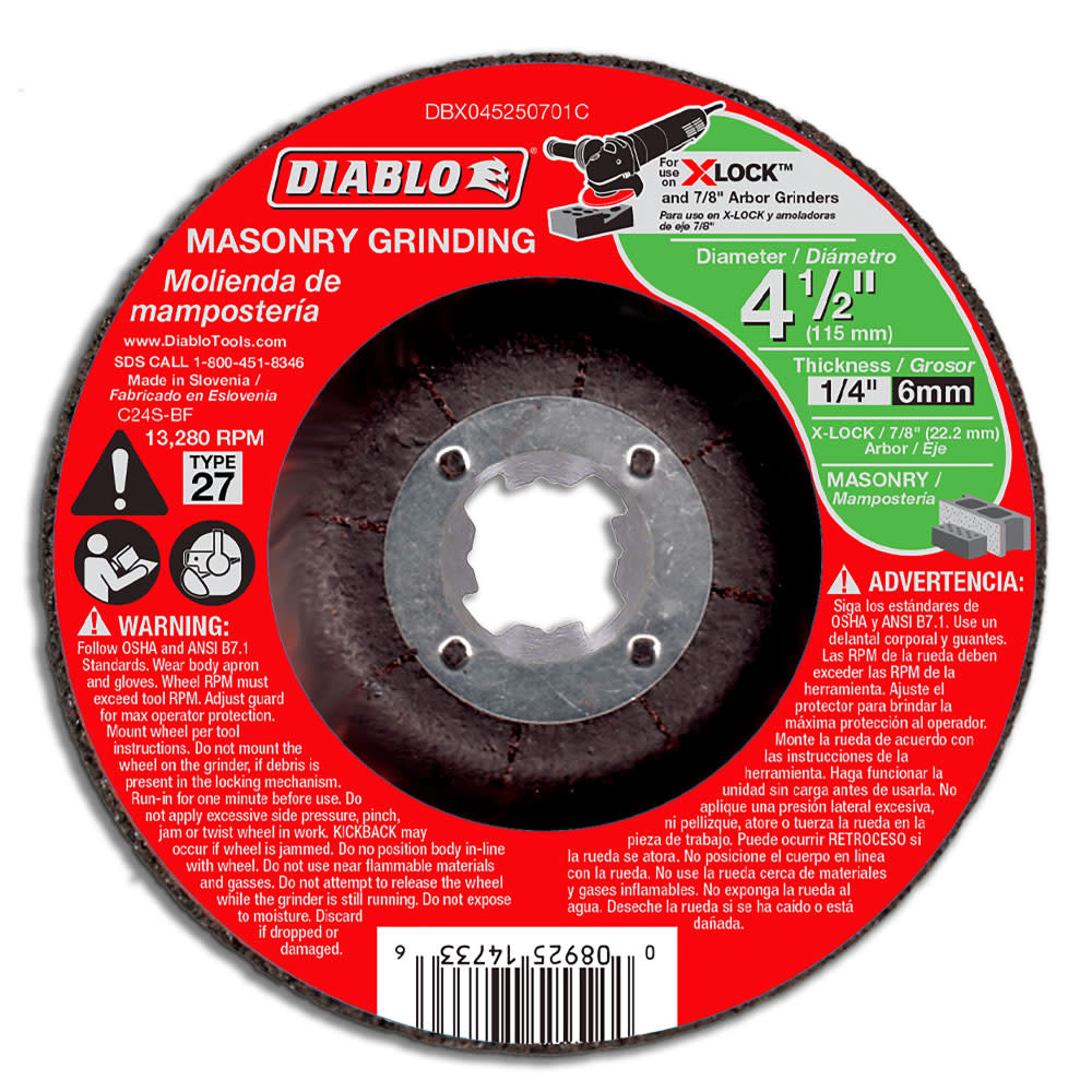 

Diablo Tools 4-1/2 in. Type 27 Masonry Grinding Disc for X-Lock & All Grinders