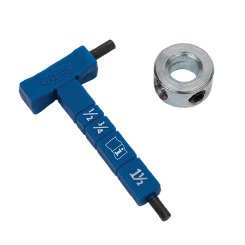 Kreg Easy-Set Stop Collar & Material Gauge/Hex Wrench Kit