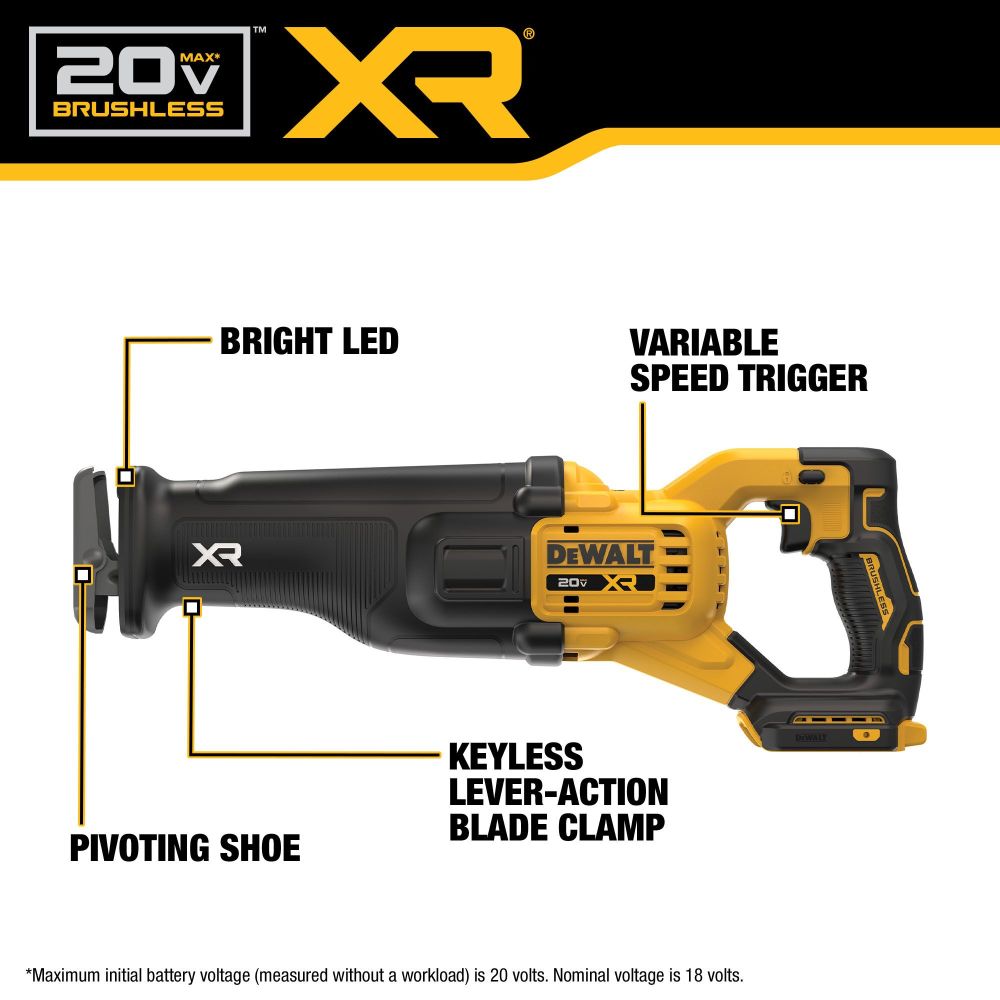 DEWALT 20V MAX XR Reciprocating Saw Bare Tool DCS384B Acme Tools