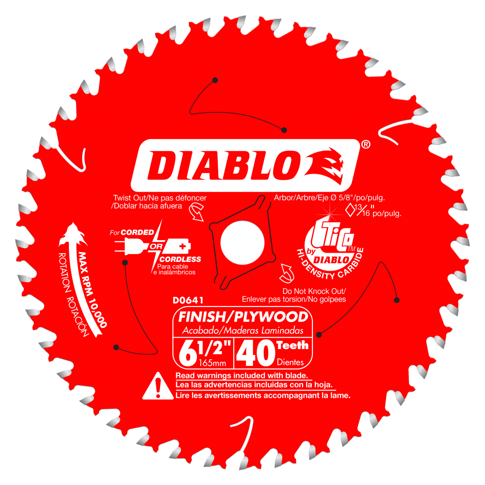 Diablo Tools 6-1/2 in. x 40 Tooth Finish Trim Saw Blade