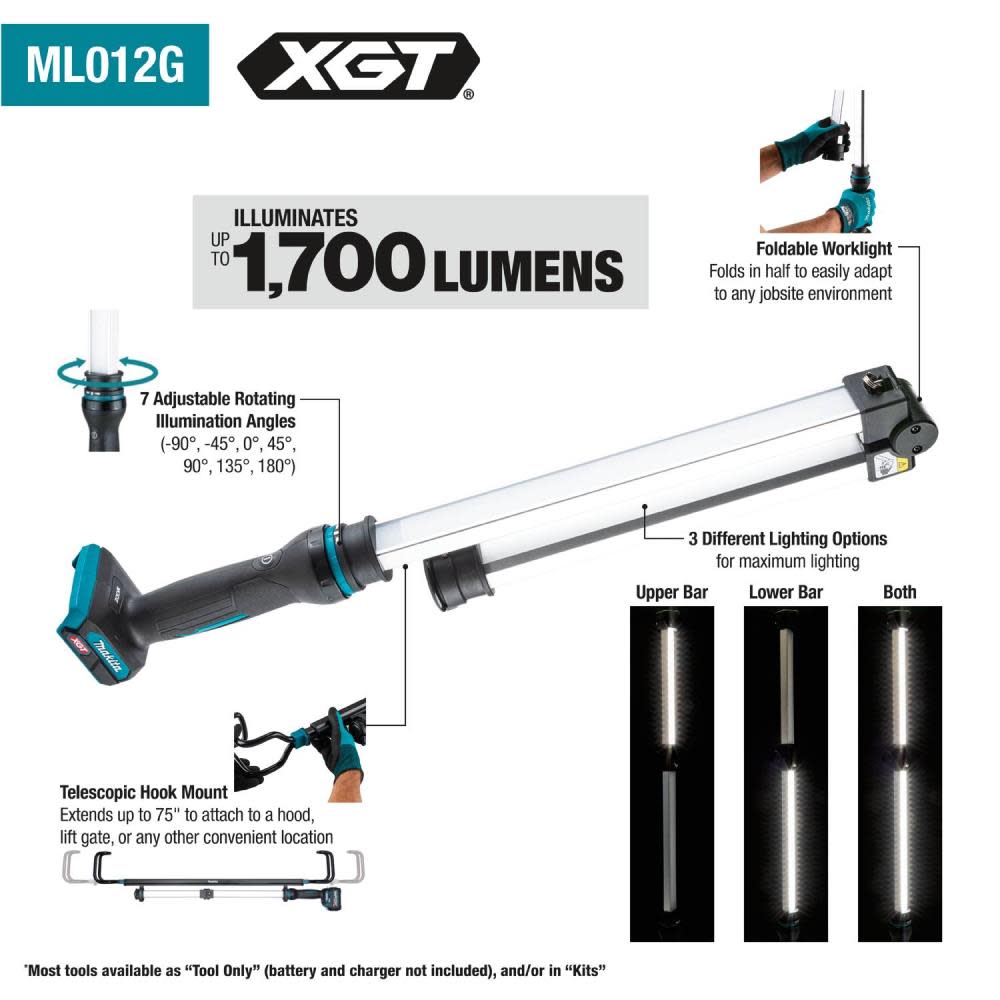 Makita 40V max XGT Cordless L.E.D. Underhood Work Light