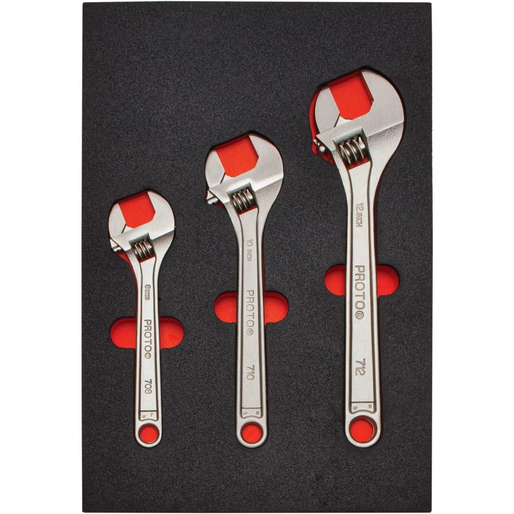 Proto Adjustable Wrench Set 3pc with Foam Insert J795K Acme Tools