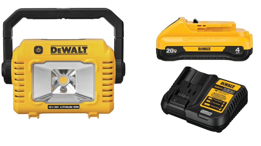 DEWALT 12V/20V MAX Compact Task Light with 20V 4Ah Kit Bundle
