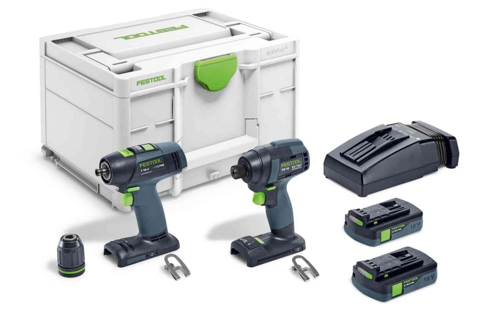 

Festool TID 18 Impact Driver + T 18+3 Cordless Drill Combo Kit 576494