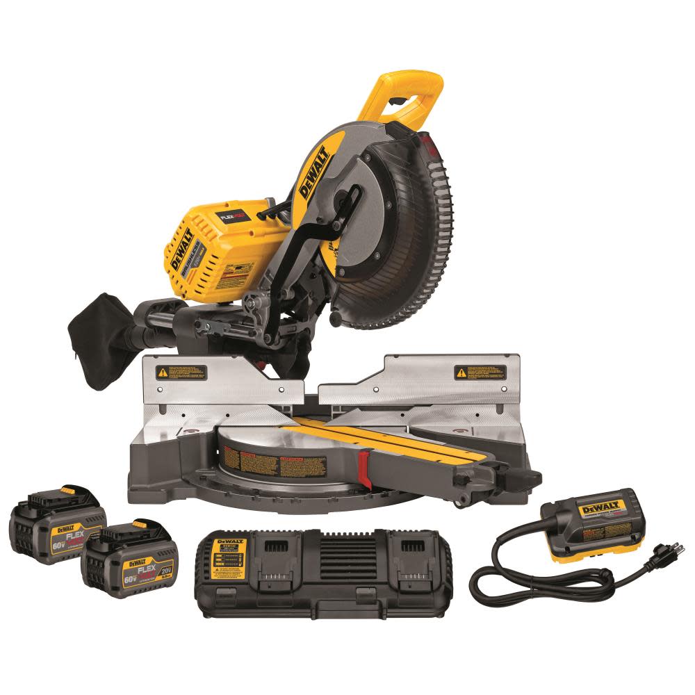 

DEWALT FLEXVOLT 12" 120V MAX* Double Bevel Compound Sliding Miter Saw Kit with Cutline Blade Positioning System